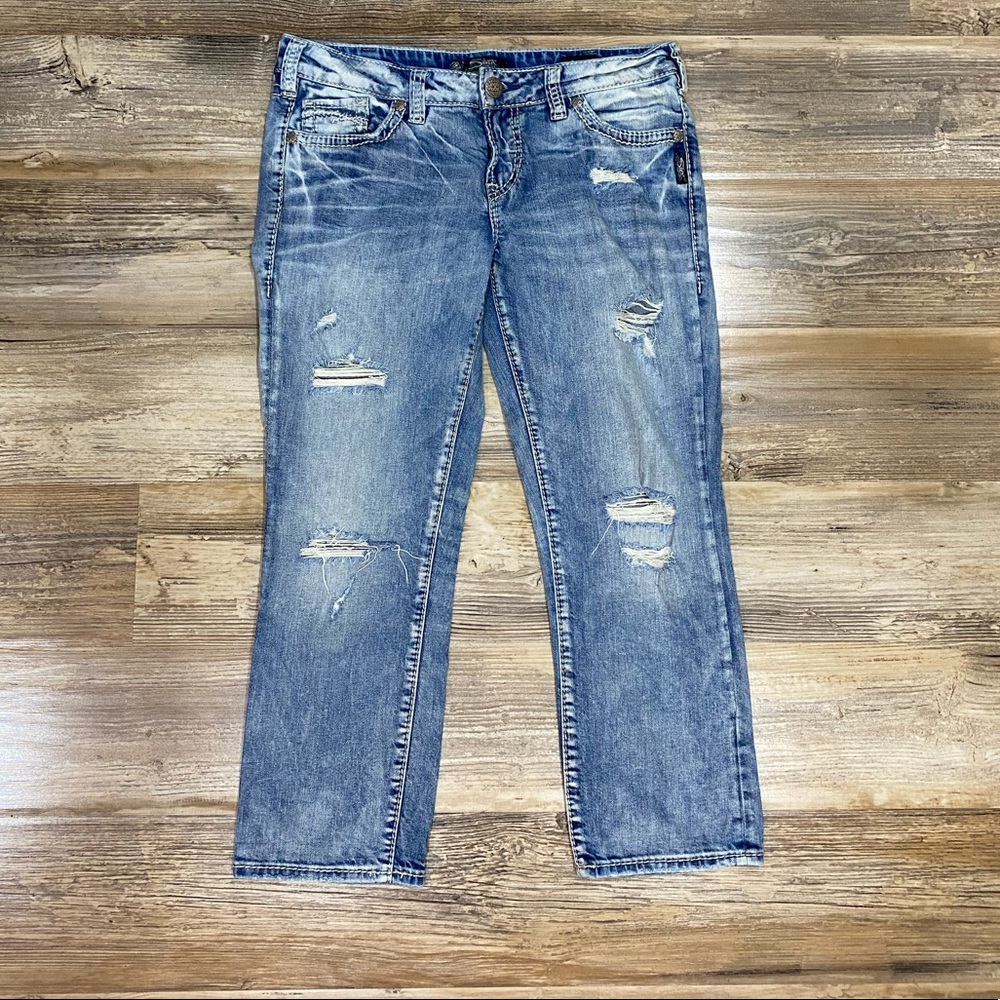 Women’s Silver Jean Capris